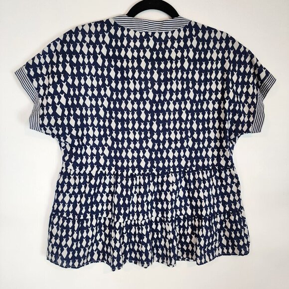 Vineyard Vines Diamond Fish Tiered‎ Top Tassel Tie Neck Cotton Nautical Navy XS - Picture 6 of 11